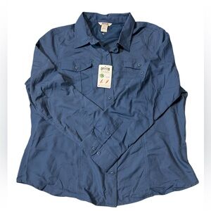 Duluth Trading Co Cooling Technology hiking traveling shirt in Blue women’s 2XL